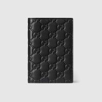 Gucci GG Emblem Passport Case 850184 In GG Embossed Leather Black