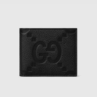 Gucci Small Bifold Wallet In Jumbo GG Leather Black