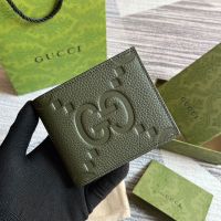 Gucci Small Bifold Wallet In Jumbo GG Leather Green
