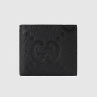Gucci GG Jumbo Coin Wallet In Jumbo GG Embossed Leather 739479 Black