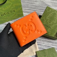 Gucci GG Jumbo Coin Wallet In Jumbo GG Embossed Leather 739479 Orange
