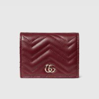 Gucci GG Marmont Small Wallet In Matelasse Leather 466492 Red
