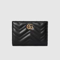 Gucci GG Marmont Small Wallet In Matelasse Leather 773427 Black