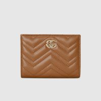 Gucci GG Marmont Small Wallet In Matelasse Leather 773427 Brown