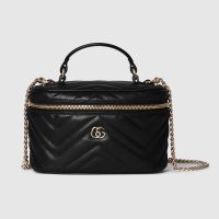 Gucci GG Marmont Mini Vanity Bag In Matelasse Leather 837454 Black