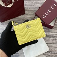 Gucci GG Marmont Zip Key Pouch In Matelasse Leather 837747 Yellow