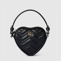 Gucci GG Marmont Mini Heart Bag In Matelasse Leather 837753 Black