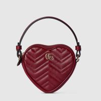 Gucci GG Marmont Mini Heart Bag In Matelasse Leather 837753 Red