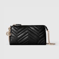 Gucci GG Marmont Small Shoulder Bag In Matelasse Leather 847589 Black