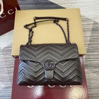 Gucci GG Marmont Medium Shoulder Bag 850676 In Matelasse Leather Coffee