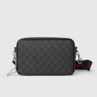 Gucci GG Monogram Small Shoulder Bag 792456 In GG Supreme Canvas Black