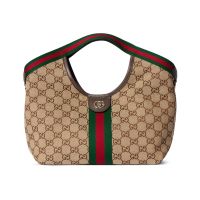 Gucci Giglio Small Tote Bag In GG Supreme Canvas 860845 Beige/Brown