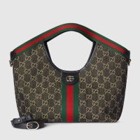 Gucci Giglio Small Tote 860845 In GG Supreme Denim Black
