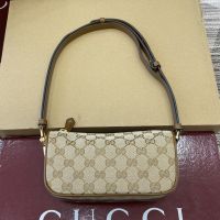 Gucci Half Horsebit Mini Bag 860784 In GG Supreme Canvas Beige/Brown