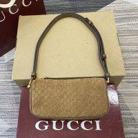 Gucci Half Horsebit Mini Bag 860784 In GG Embossed Suede Brown