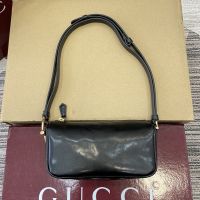 Gucci Half Horsebit Mini Bag 860784 In Glossy Leather Black