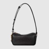 Gucci Half Horsebit Mini Bag 860784 In Grainy Leather Black