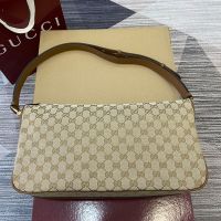 Gucci Half Horsebit Large Shoulder Bag 862530 In GG Supreme Canvas Beige/Brown