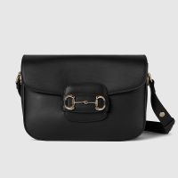 Gucci Horsebit 1955 Medium Shoulder Bag In Soft Leather 815178 Black