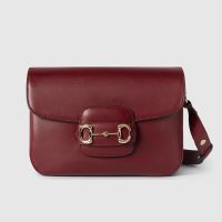 Gucci Horsebit 1955 Medium Shoulder Bag In Soft Leather 815178 Red