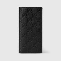 Gucci Imprint Long Wallet In GG Embossed Grainy Leather 835014 Black