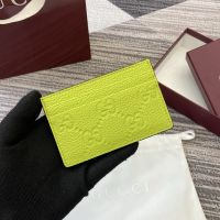 Gucci Imprint Card Case In GG Embossed Grainy Leather 835151 Green