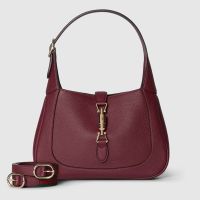 Gucci Jackie 1961 Medium Shoulder Bag 810232 In Grain Leather Red