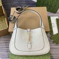 Gucci Jackie 1961 Medium Shoulder Bag 810232 In Grain Leather White