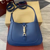 Gucci Jackie 1961 Medium Shoulder Bag 810232 In Leather Blue
