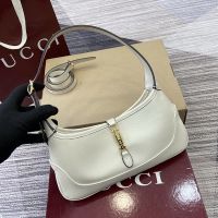 Gucci Jackie Slim Small Shoulder Bag 863137 In Glossy Leather White