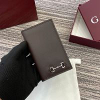 Gucci Long Card Case with Horsebit Detail 846951 In Smooth Leather Coffee