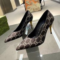 Gucci Mid-Heel Pumps Women GG Canvas Black