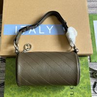 Gucci Mini Blondie Cylinder Bag In Subtler Leather 760170 Coffee