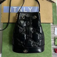 Gucci Mini Bucket Bag In GG Matelasse Leather 728231 Black
