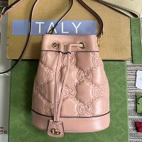 Gucci Mini Bucket Bag In GG Matelasse Leather 728231 Pink