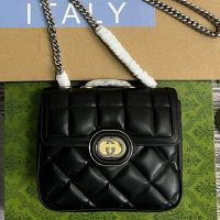 Gucci Mini Deco Crossbody Bag In Quilted Leather 741457 Black