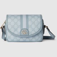 Gucci Mini Ophidia Flap Square Bag In GG Supreme Canvas 772239 Sky Blue