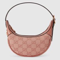 Gucci Mini Ophidia Half-Moon Bag In GG Canvas 658551 Pink