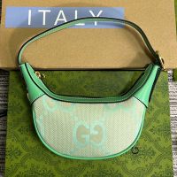 Gucci Mini Ophidia Half-Moon Bag In Jumbo GG Canvas 658551 Green