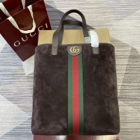 Gucci Ophidia Medium Tote 834465 In Suede Coffee