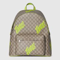 Gucci Ophidia Medium Backpack In Gucci Logo printed GG Supreme Canvas 834466 Beige/Green