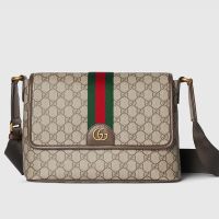 Gucci Ophidia Medium Messenger Bag In GG Supreme Canvas 834467 Beige/Brown