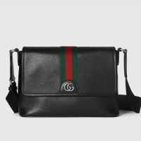 Gucci Ophidia Medium Messenger Bag In Soft Leather 834467 Black