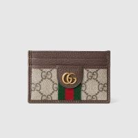Gucci Ophidia Card Case In GG Supreme Canvas 834795 Beige/Brown