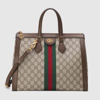 Gucci Medium Ophidia Zipped Tote In GG Supreme Canvas Beige/Brown