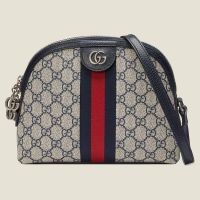 Gucci Small Ophidia Dome Shoulder Bag In GG Supreme Canvas 499621 Beige/Blue