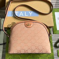 Gucci Small Ophidia Dome Shoulder Bag In GG Supreme Canvas 499621 Pink