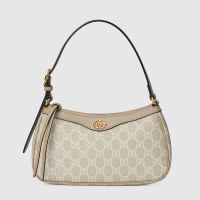 Gucci Small Ophidia Hobo Bag In GG Supreme Canvas Apricot