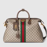 Gucci Savoy Medium Duffle Bag In GG Supreme Canvas 834469 Beige/Brown