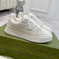 Gucci Script Sneakers Unisex Perforated Leather White